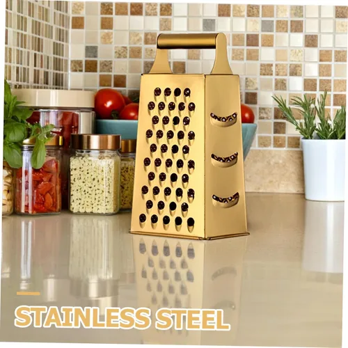 Miniatura 7 de Rallador de acero inoxidable resistente para queso y verduras, versátil rebanador de cuatro caras para papas, jengibre y más herramienta de cocina