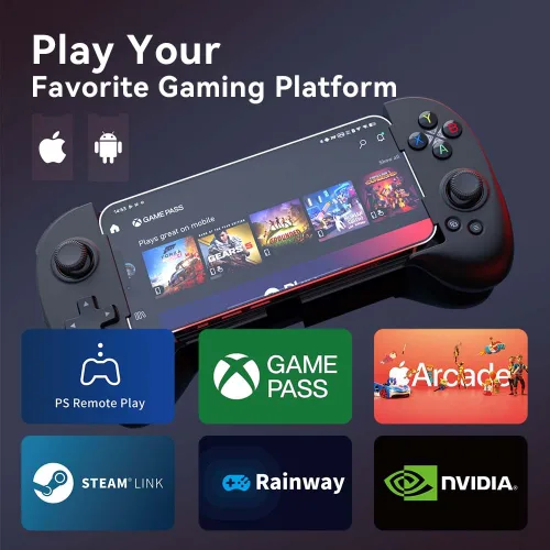 Miniatura 2 de ShanWan Mobile Game Controller for iphone/Android with PHONE CASE Support, Bluetooth Wireless Gamepad - PS Remote Play, Xbox Cloud, Steam Link
