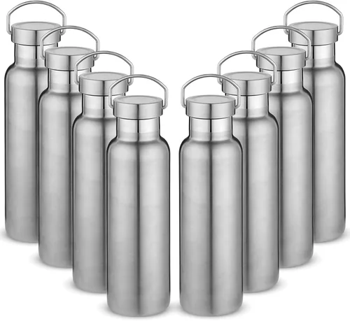 Miniatura 33 de Neihepal Paquete de 4 botellas de agua aisladas de 20 onzas, botella deportiva de doble pared de acero inoxidable con tapa de asa, termo Bubble gum