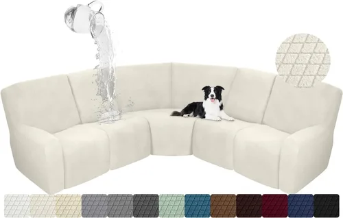 Miniatura 23 de ALIECOM Funda para Consola Central de Sillón Reclinable, Funda Elástica para Sofá Seccional Reclinable en Forma de L, Funda de Esquinas para Sofá