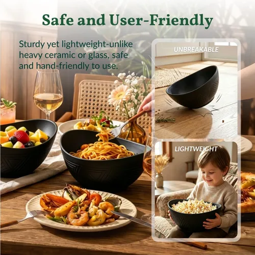 Miniatura 6 de Homienly Tazones para servir de 9.6 pulgadas, platos grandes para servir para fiestas de boda, 60 onzas para ensalada, guarniciones, pasta
