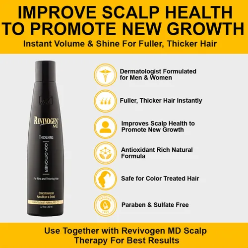 Miniatura 4 de Revivogen MD Acondicionador espesante, acondicionador para adelgazamiento del cabello, acondicionador de pérdida de cabello, acondicionador
