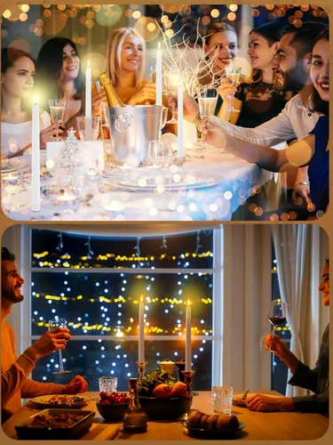 Miniatura 5 de Treela 36 velas cónicas sin llama de 11 pulgadas parpadeantes LED falsas, funciona con pilas, velas falsas eléctricas para Navidad, Halloween, Blanco