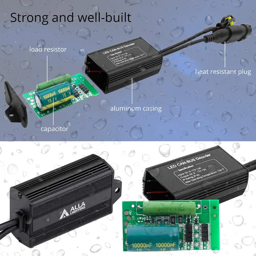 Miniatura 4 de Alla Lighting PX29t Base HB5 9007 LED Decodificadores CAN Bus Libres de Error para Kits LED/DRL, Bombillas Anti-Parpadeo/Intermitencia