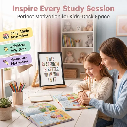Miniatura 4 de Este aula es mejor contigo en ella, decoración de pared motivacional positiva, letreros para profesores, bienvenida al aula, decoración boho