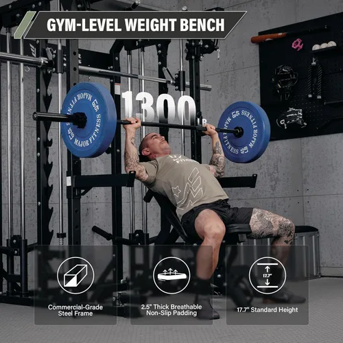 Miniatura 2 de MAJOR FITNESS Banco de pesas, banco de entrenamiento ajustable para entrenamiento de fuerza, prensa de banco y entrenamientos de cuerpo completo