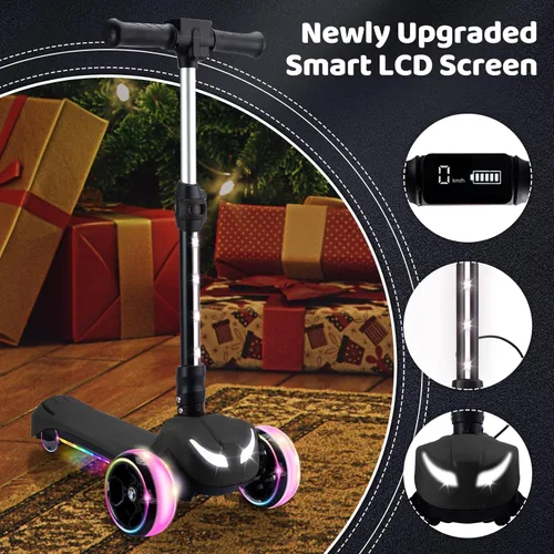Miniatura 3 de Patinete eléctrico de 24V para niños con motor potente de 150W, acelerador de pulgar, pantalla LCD, Bluetooth, luz en el manillar, plataforma