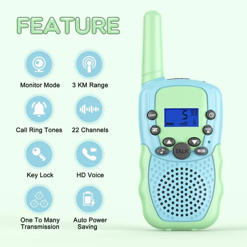 Miniatura 3 de Selieve Walkie Talkies para niños recargables, juguetes para niños o niñas de 4 a 12 años, para interiores y exteriores, rango de 1.9 mi, 22