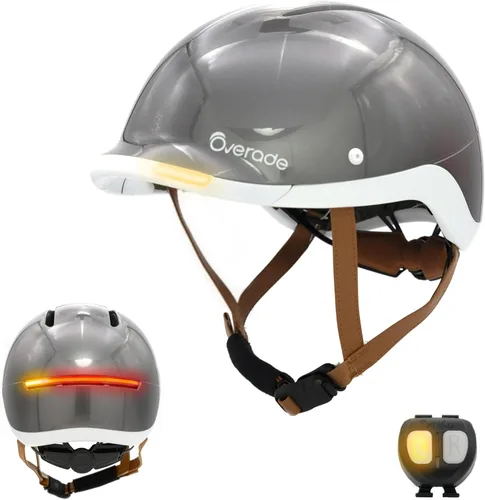 Miniatura 11 de Overade Casco salvavidas para bicicletas y e-scooters, con potente iluminación delantera/trasera, función intermitente, talla única