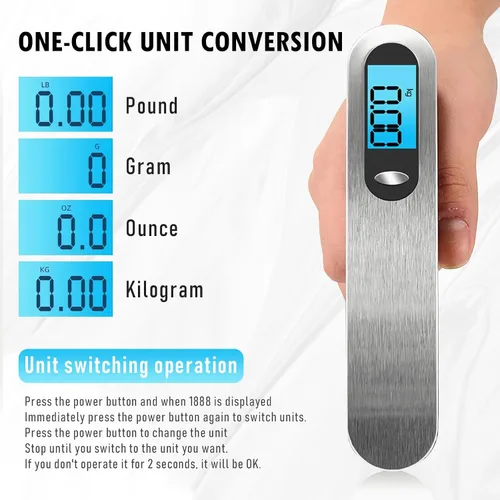 Miniatura 2 de Báscula de equipaje, nueva báscula digital portátil 2.0 para maleta con carga USB, báscula de equipaje de 110 libras110.2 lbs con gancho, báscula