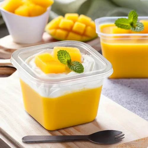 Miniatura 6 de 100 tazas de postre de plástico de 12 onzas con tapas y tenedores, recipientes desechables para cupcakes y tiramisú, cuencos de helado para yogur