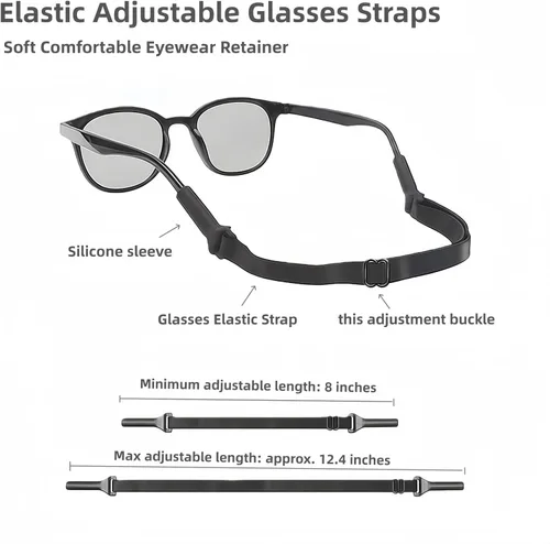 Miniatura 5 de Retenedores elásticos ajustables para gafas de lectura, gafas de miopía, gafas de sol deportivas