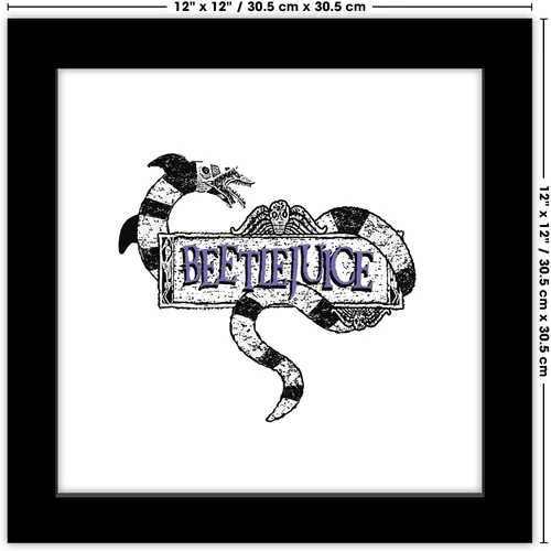 Miniatura 6 de Trends International Gallery Pops Beetlejuice - Póster de pared con logotipo de gusano de arena, 12.00 x 12.00 pulgadas, versión de marco negro