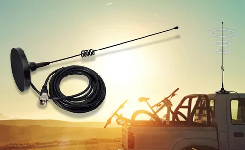 Miniatura 2 de UAYESOK Antena móvil de montaje magnético VHF/UHF y GMRS 136-174/400-470MHZ, antena de radio con base magnética resistente para camión, automóvil