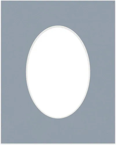 Miniatura 3 de Alfombrilla de 6 x 8 pulgadas, corte biselado para fotos de 4 x 5 pulgadas, diseño ovalado de color gris medio, sin ácidos, mate para proteger tus