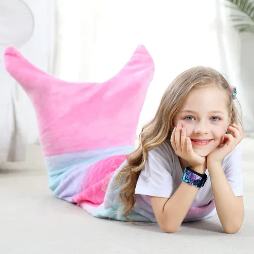 Miniatura 2 de VHOME Manta de Sirena para Niños - Cálida Manta para Sala de Estar y Sofá, Mantas Abraciciosas para Niños, Regalo de Cumpleaños