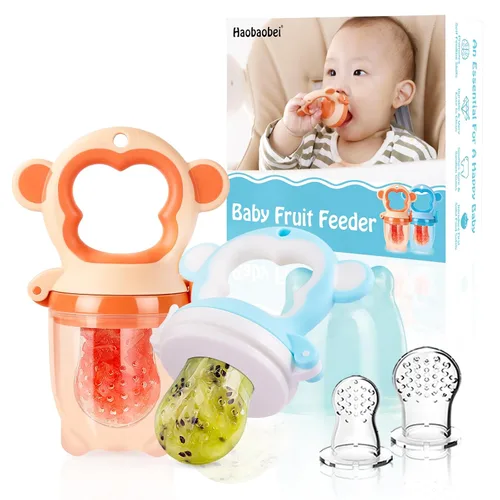 Miniatura 10 de Chupón alimentador de sólidos/frutas congeladas para bebés, juguete mordedor infantil 4M+, bolsa de silicona sin BPA y pezón, introduce sólidos