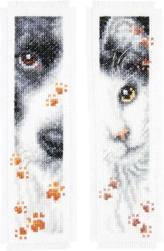 Vervaco Marcapáginas de punto de cruz para perro y gato (juego de 2) 2.4" x 8" PN-0155651