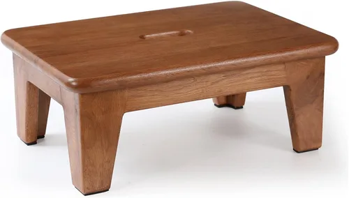 CONSDAN Taburete escalón para cama - Roble cultivado en EE.UU., taburete de madera para adultos y personas mayores, 6.5" de alto, alfombrilla Color