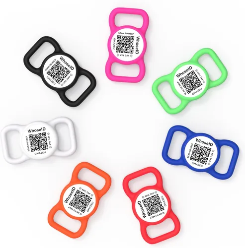 Miniatura 7 de Etiqueta para perro con código QR con NFC, etiqueta de identificación personalizada de mascota, etiqueta de identificación de perro de silicona