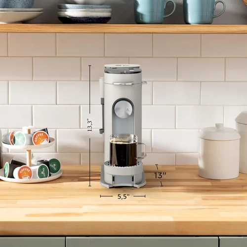 Miniatura 5 de Ninja Pod & Grounds - Cafetera especializada de una sola porción, compatible con cápsulas K-Cup, prepara café molido, diseño compacto, espumador