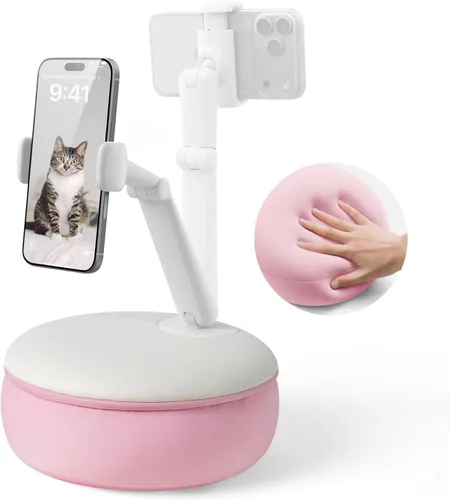 Miniatura 11 de SAIJI 【Magnético】Soporte para teléfono celular para cama, mini soporte de almohada Kindle con brazo elevado de doble eje, soporte para teléfono
