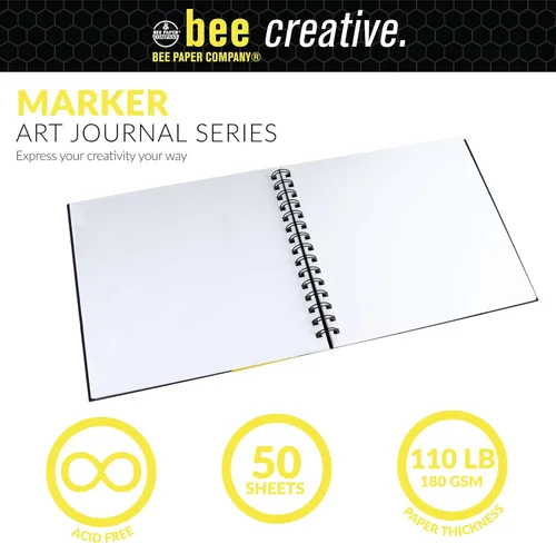 Miniatura 7 de Bee Paper - Cuaderno de Dibujo para Marcadores Creativos de 8" x 8