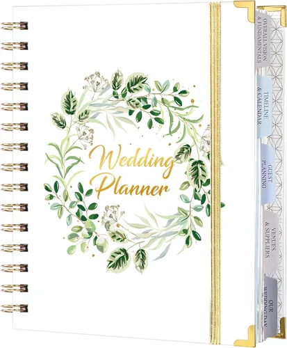 Artan - Agenda de boda y organizador – Planificadores de boda, planificador de boda para novia con 5 secciones con pestañas, 6.5 x 8.5 pulgadas,