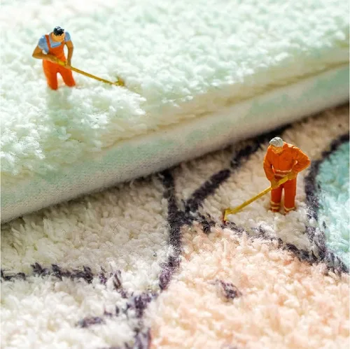 Miniatura 6 de Erosebridal Alfombra de baño turquesa de 16 x 24 pulgadas, antideslizante, verde azulado y gris, para niñas y adultos, alfombra de puerta