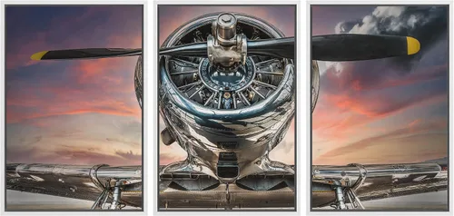 Miniatura 11 de wall26 Lienzo enmarcado para pared, juego de arte exótico tropical, océano, mar, avión, puesta de sol, transporte, fotografía, realismo, decorativo