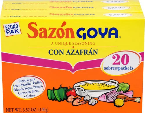 Condimento Goya Sazón con Azafrán, 3.52 onzas (paquete de 3)