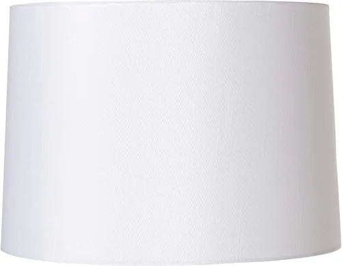 Pantalla de Lámpara Grande de Tela Blanca Hardback 13" Superior x 14" Inferior x 10" de Alto (Spider) de Repuesto con Arpa y Remate - Springcrest