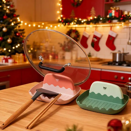 Miniatura 2 de Paquete de 2 Soportes para Tapa y Cuchara para Encimera de Cocina, Soporte para Cucharón/Espátula/Cuchara de Cocina para Estufa, Descanso