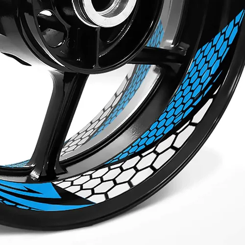 Miniatura 3 de MC MOTOPARTS Calcomanías para llantas de 17 pulgadas compatibles con CB1100RS VFR800 X F CB 300R 125R CB1300 (azul aguamarina)