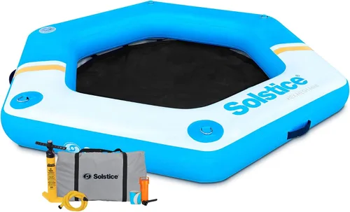 Miniatura 12 de Solstice Hangout Ring Inflatable Dock, Floating Water Raft Platform