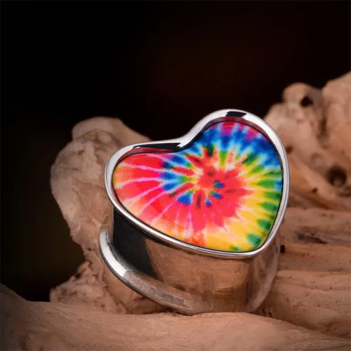 Miniatura 2 de 2 medidores de oreja de acero inoxidable con forma de corazón para orejas