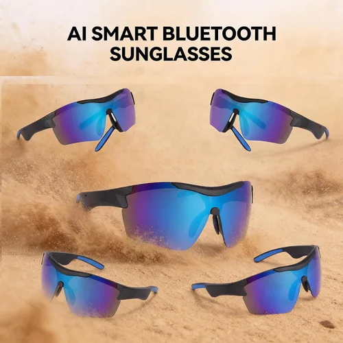 Miniatura 2 de Lentes de sol inteligentes Bluetooth para hombres y mujeres, lentes de audio 2026 con altavoces de oído abierto, llamadas manos libres y asistente