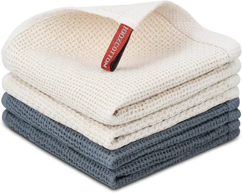 Miniatura 105 de Nialnant - Toalla de cocina 100% algodón, tejido gofre, suave, absorbente y de secado rápido, toallas para secar platos, trapos de limpieza - Multi