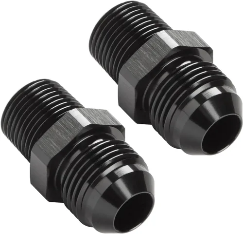 Miniatura 10 de 3AN macho Flare a 1/4 NPT tubo macho 90 grados codo adaptador unión aluminio negro