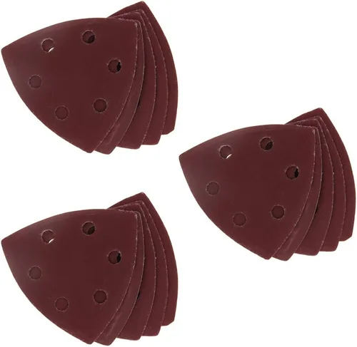 Miniatura 27 de Utoolmart Papel de lija para detalles, papel de lija triangular, almohadillas de lijado de gancho y bucle, multiherramienta oscilante triangular, 15