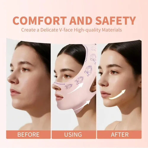 Miniatura 4 de Correa de barbilla para dormir, reutilizable reductor de barbilla doble eliminador para mujeres, máscara de elevación de línea en V, correa facial