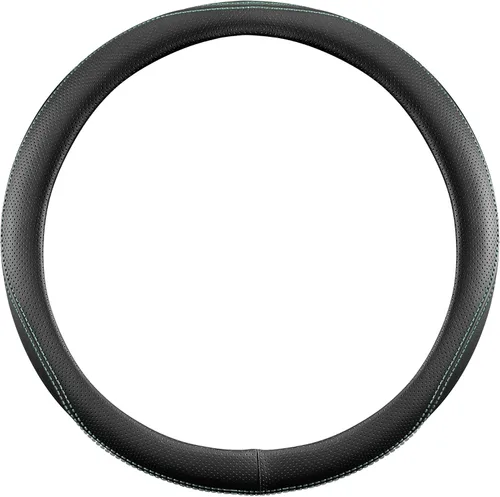 Miniatura 12 de Funda universal para volante, de 15 pulgadas, protector de volante de piel sintética antideslizante, transpirable y compatible con calefacción