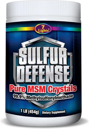 Sulfur Defense Opti-MSM - Polvo MSM puro 99.9% fabricado en los Estados Unidos, cristales orgánicos de metilsulfonilmetano, vegano, sin OMG, sin