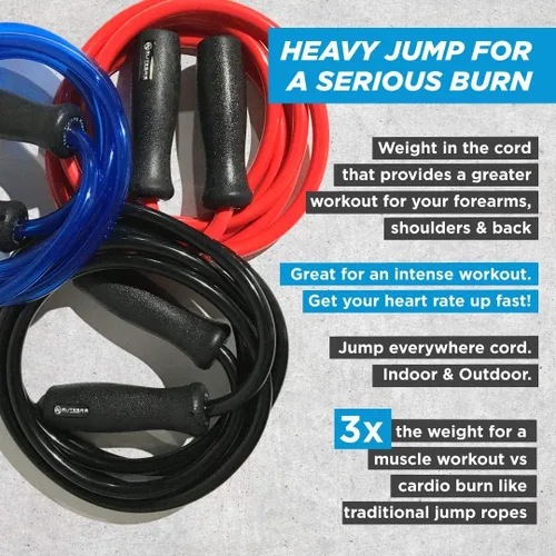 Miniatura 7 de Elite Jumps Muay Thai 2.0 - Cuerda de saltar con peso – Diseñada para entrenamiento de alta intensidad, Muay Thai y entrenamientos de MMA – Cuerdas