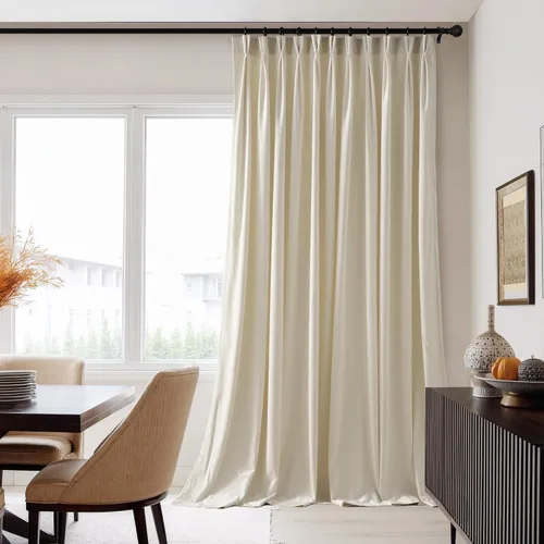 Miniatura 7 de RYB HOME Cortinas plegadas en pinza beige, cortinas suaves con aislamiento térmico y reducción de ruido para bloquear la luz para sala de estar