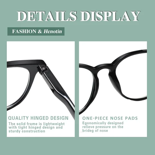 Miniatura 7 de Henotin - Paquete de 6 lentes de lectura para hombres y mujeres, con bloqueo de luz azul, elegantes, para computadora, con estuche de cuero Mezcla