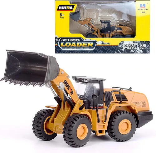 Miniatura 9 de Gemini&Genius Cargador de ruedas de alta resistencia, juguetes para vehículos de construcción a escala 1:60, niveladora fundida a presión, pala