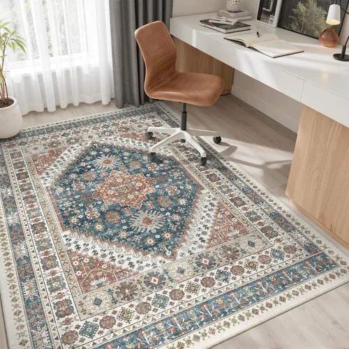 Miniatura 556 de Madane Tapete lavable de 2 x 10 pies para pasillo, cocina, recibidor, clásico, suave, antideslizante para interiores, casa de campo, baño, sala