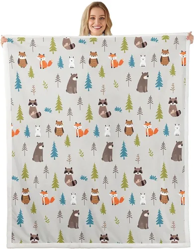 Miniatura 18 de Erosebridal - Mantas de bebé unisex para niños y niñas, mantas de guardería de animales de granja de minky 40x50, manta sherpa con diseño de tractor