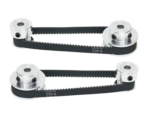 Miniatura 3 de Juego de 2 piezas 2GT Polea de distribución de aluminio 20 y 36 dientes 5 mm de orificio Rueda sincrónica con 2 piezas Longitud de 200 mm, ancho